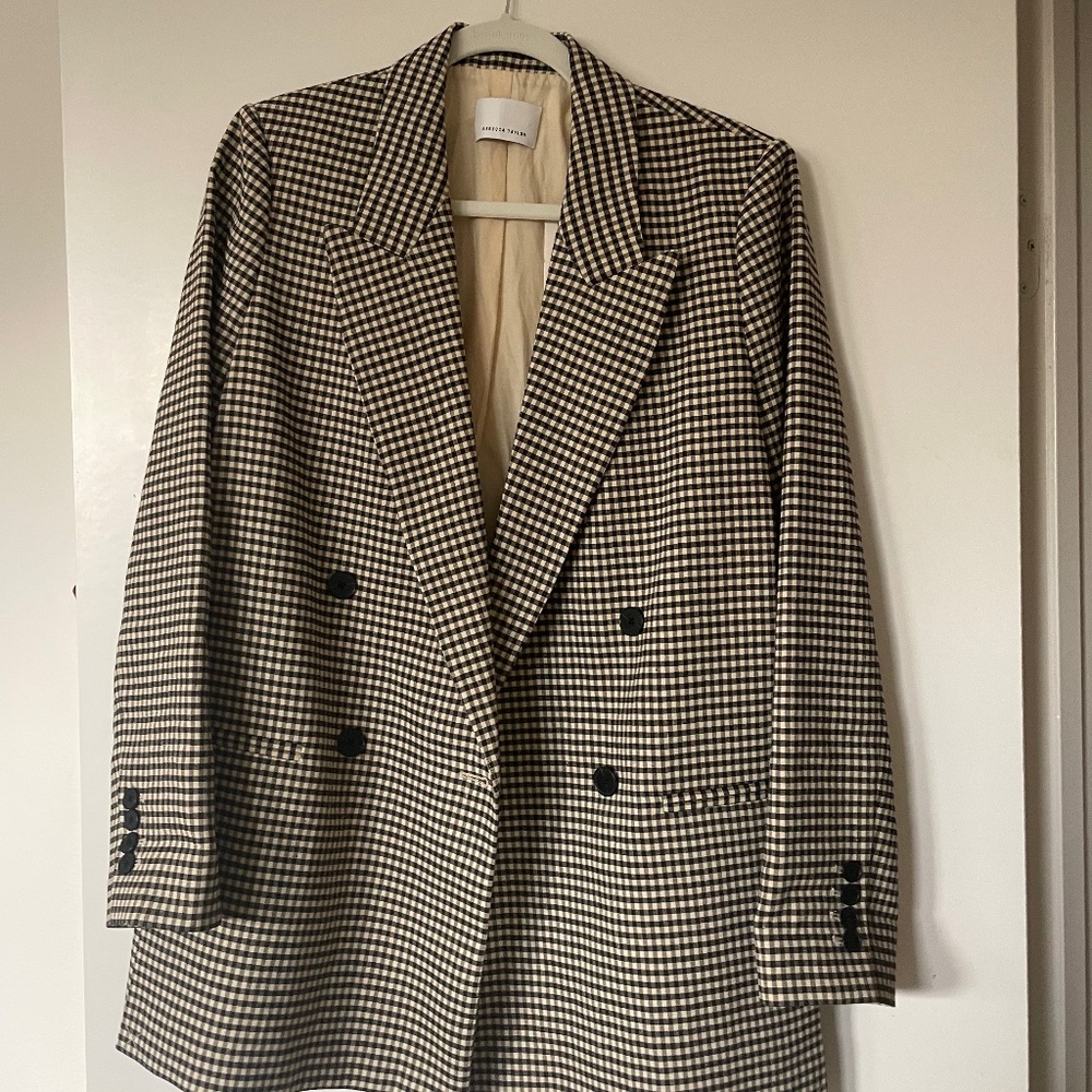 Rebecca Taylor Check Blazer Espresso size 8